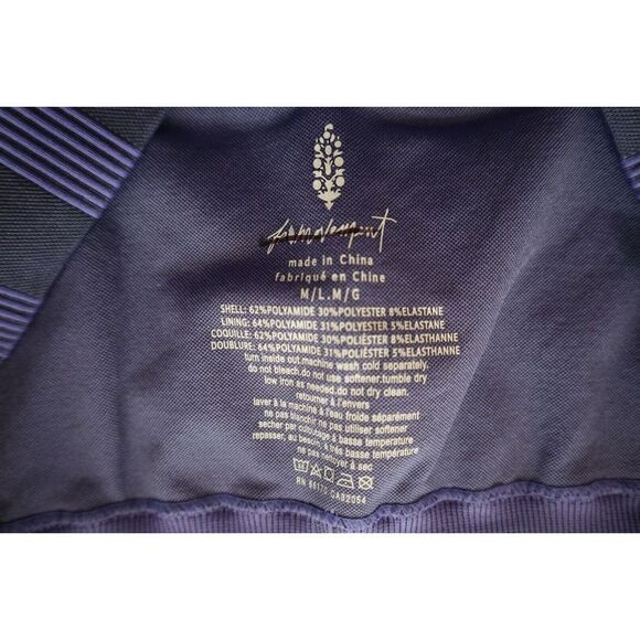 Free People Movement Women's Sz M/L Purple Striped Cross Back Sports Bra - Picture 4 of 4